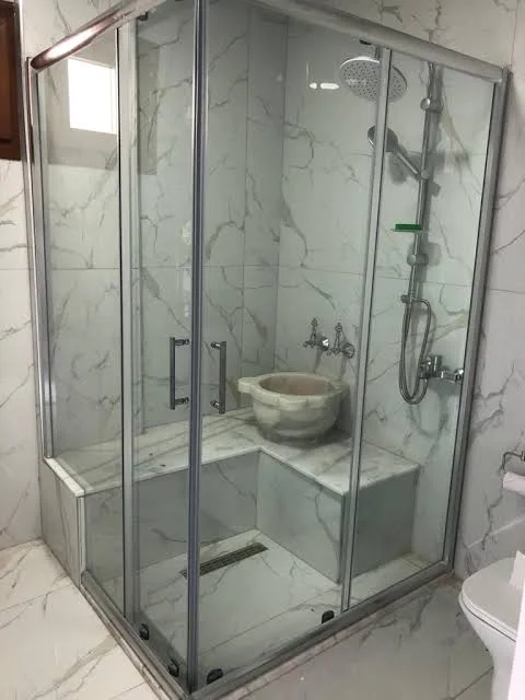 110-120 cm Krom Sürgülü Kapı Köşe Duşakabin
